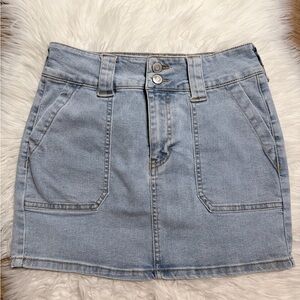 Light Blue Denim Mini Skirt